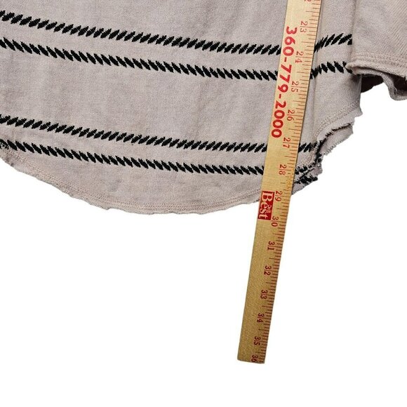 Free People Women's Right Back Dolman Boho Striped Knit Top Sz M Pink & Beige - Picture 10 of 12